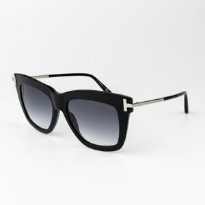 Tom Ford Women Sunglasses Shiny Black Smoke Butterfly DASHA FT0822/S 01B